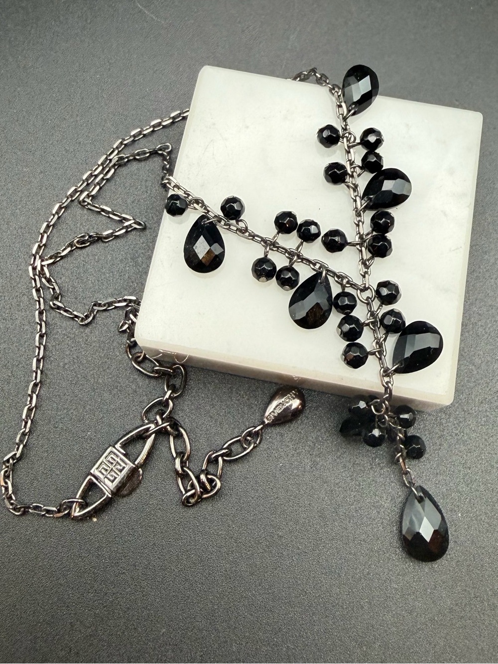 Givenchy Black Y-Drop Necklace #827